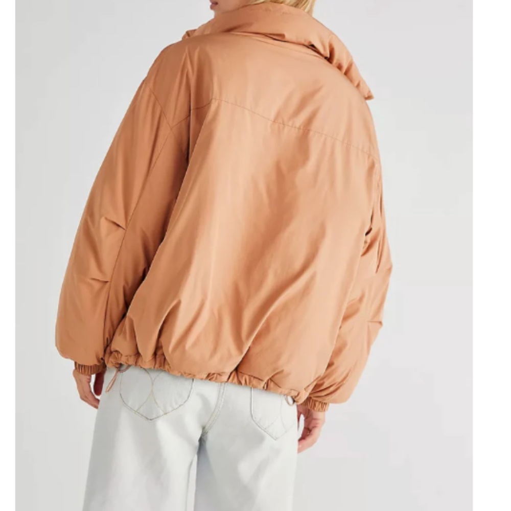 Women's Quilted Puffer Jacket in Camel - Picture 5 of 9